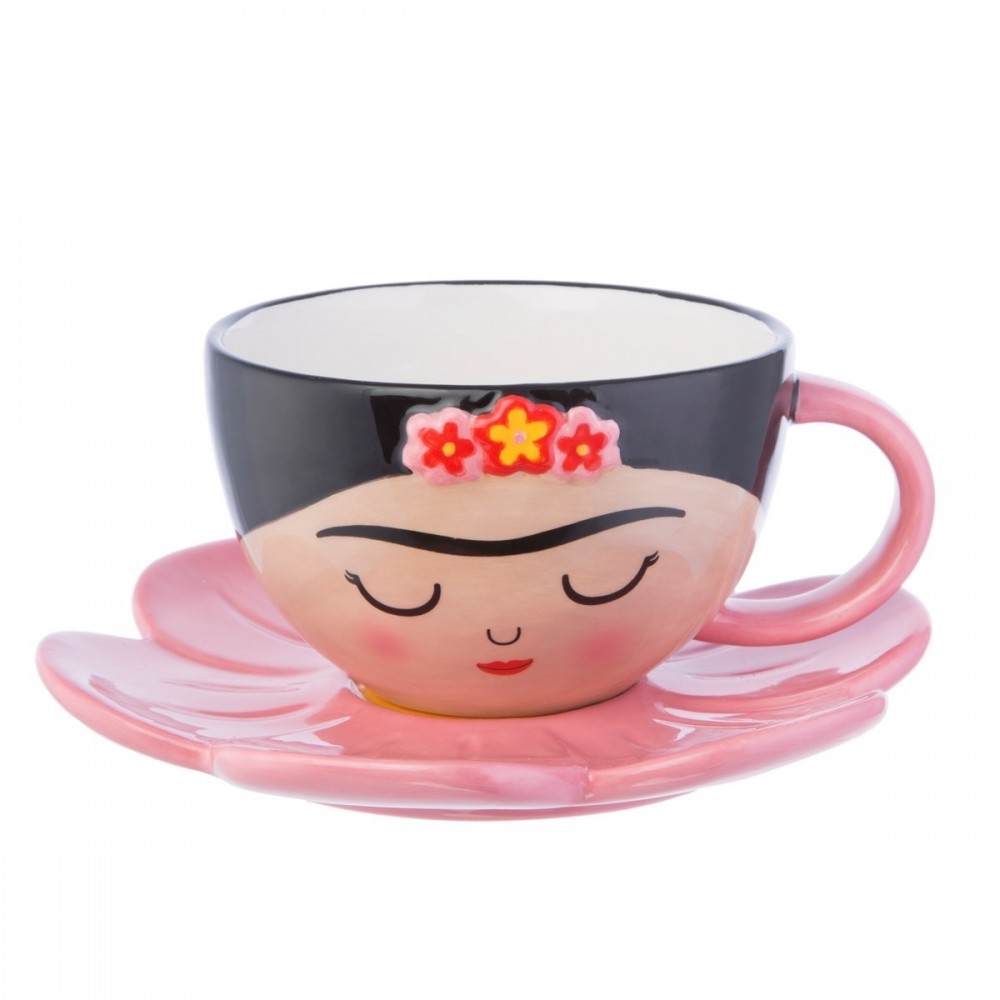 Frida Cup And Flower Saucer Set