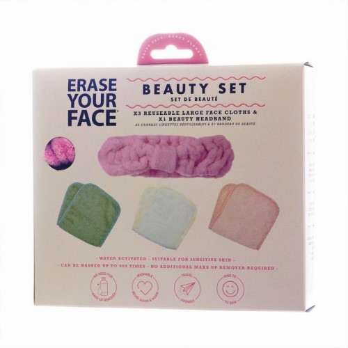 Beauty Set με 3 Επαναχρησιμοποιήσιμα, eco πανάκια ντεμακιγιάζ 19*14cm & 1 Headband - By Upper Canada