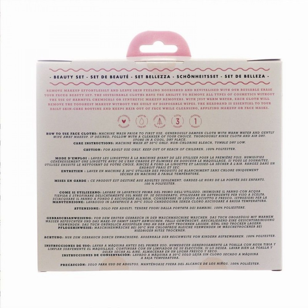 Beauty Set με 3 Επαναχρησιμοποιήσιμα, eco πανάκια ντεμακιγιάζ 19*14cm & 1 Headband - By Upper Canada