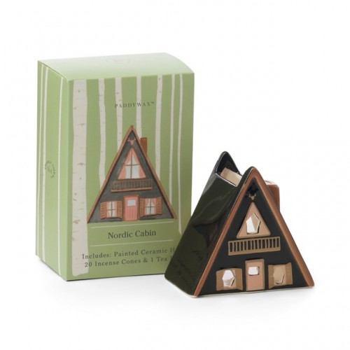 Κεραμικό Σπιτάκι No.01 Nordic Cabin με Αρωματικούς incense κώνους & Ρεσώ - Paddywax