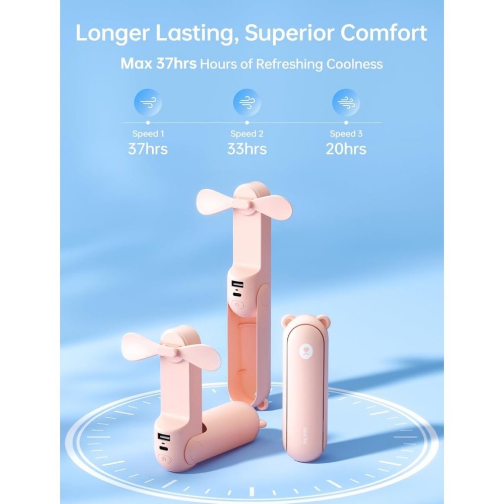 JISULIFE HANDHELD FAN 8 PLUS (4500MAH) PINK