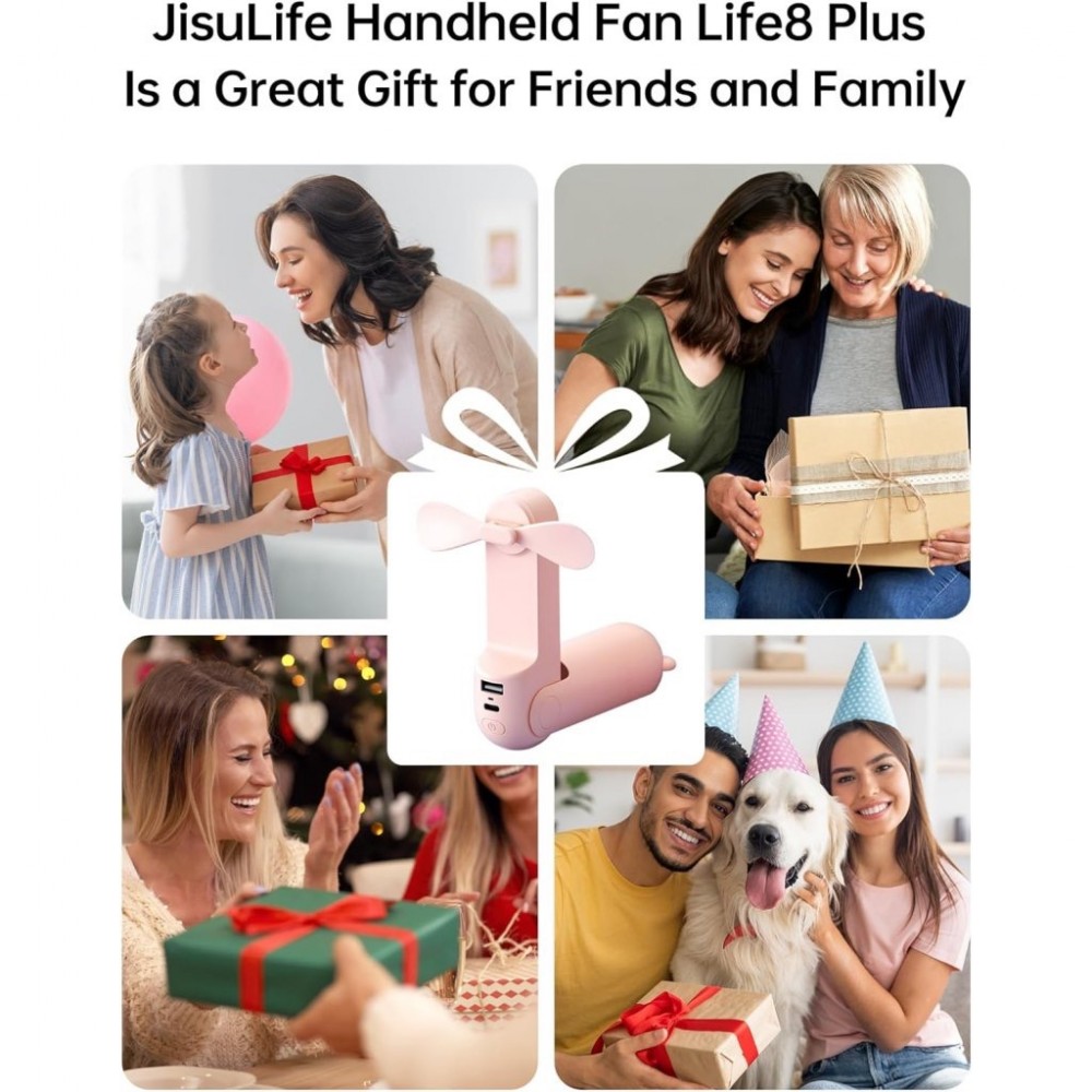 JISULIFE HANDHELD FAN 8 PLUS (4500MAH) PINK