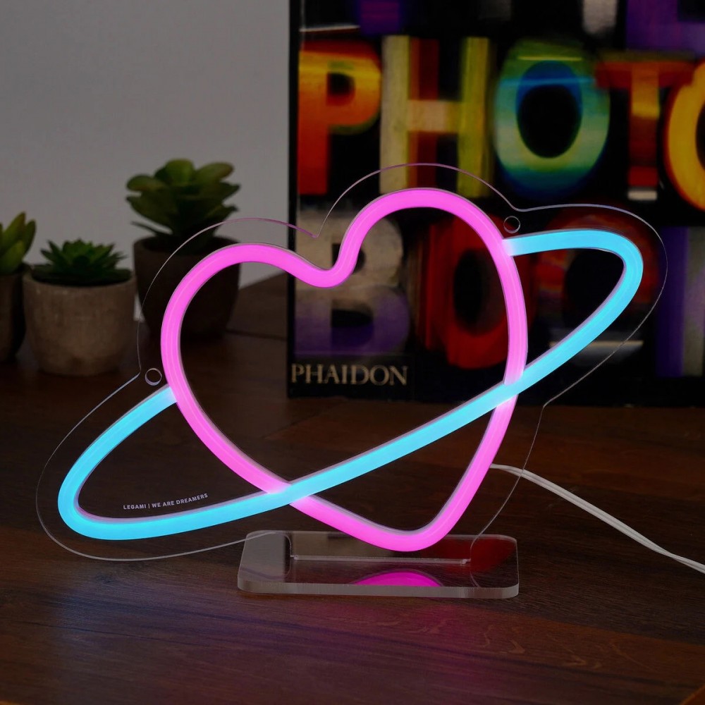 Neon-Effect LED Lamp - Planet Heart - It's a Sign