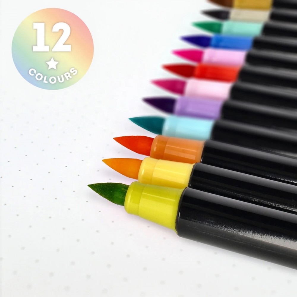 Set of 12 Brush Markers-PASTEL