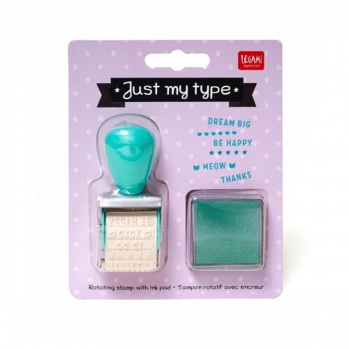Just My Type - Rotating Stamp With Ink Pad