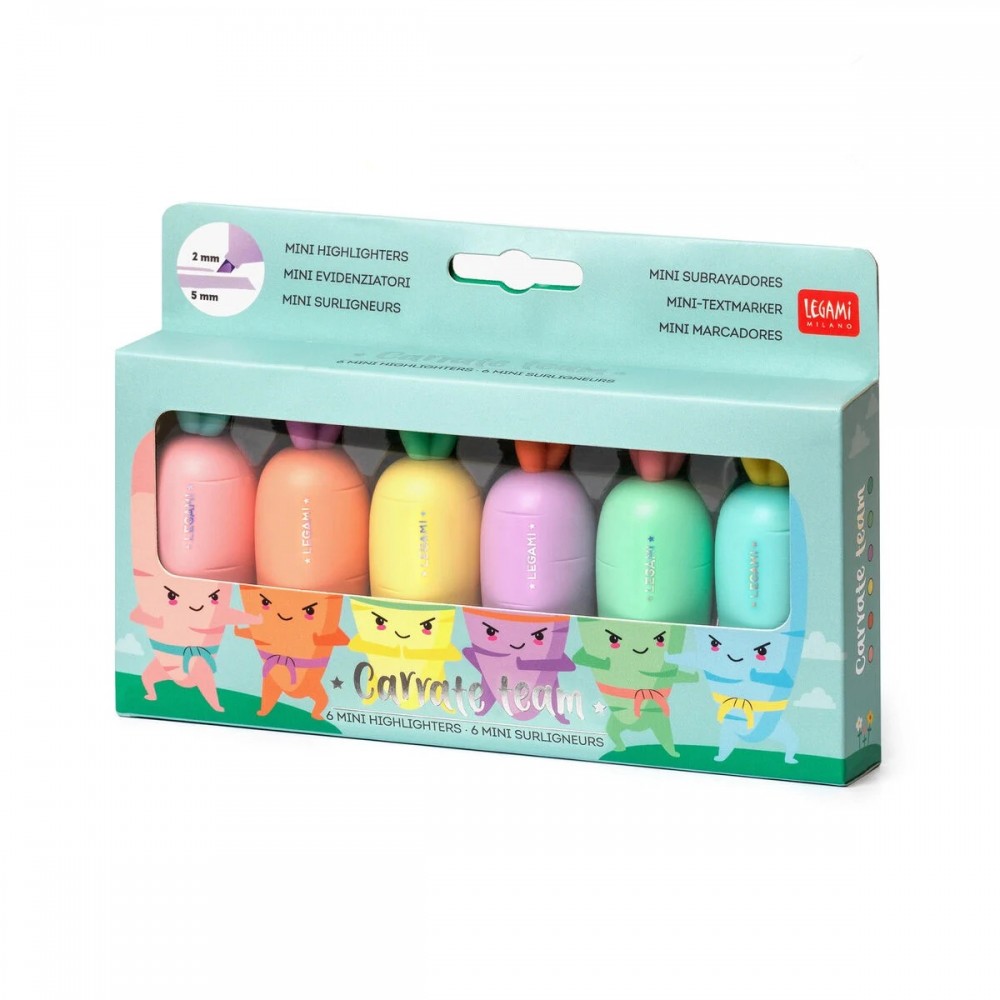 Set Of 6 Mini Highlighters - Carrate Team