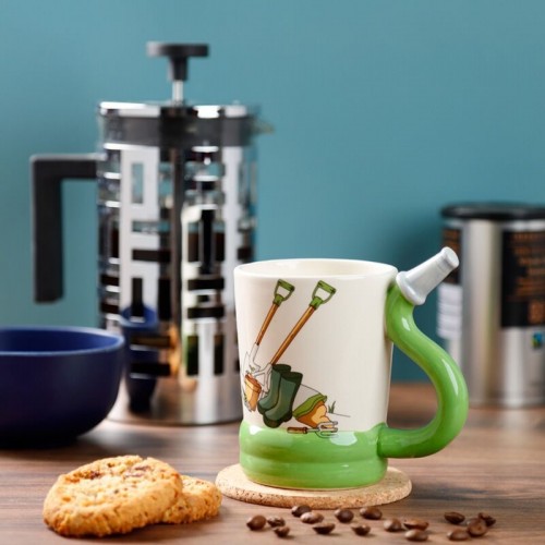 Garden Hose Ceramic Shaped Handle Mug