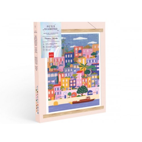PETIT DIAMOND BOX SET - DIAMOND PAINTING COLORED HOUSES BY CORALIE FAU