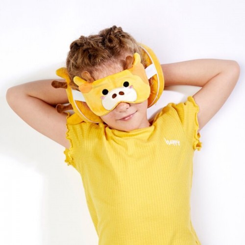 Relaxeazzz Giraffe Plush Travel Pillow & Eye Mask