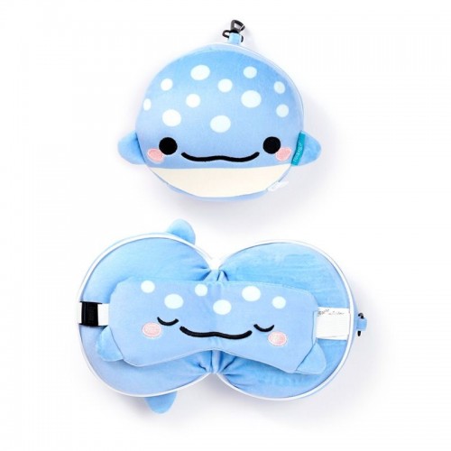 Relaxeazzz Adoramals Whale Shark Plush Travel Pillow & Eye Mask