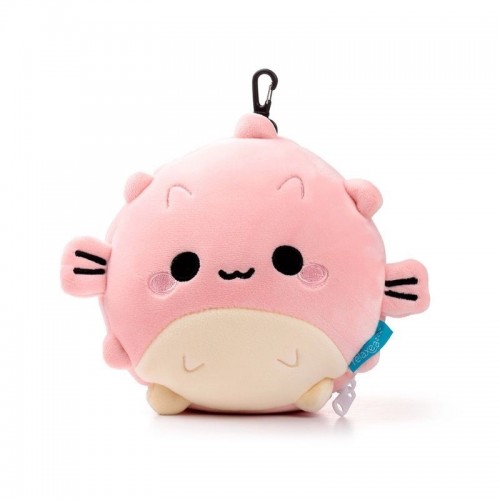 Relaxeazzz Adoramals Puff the Puffer Fish Plush Travel Pillow & Eye Mask