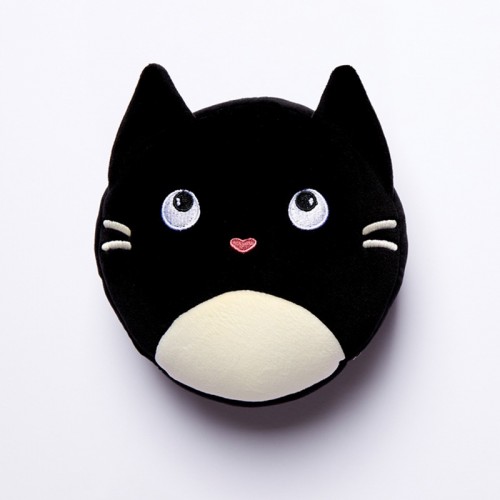 Relaxeazzz Feline Fine Cat Round Plush Travel Pillow & Eye Mask