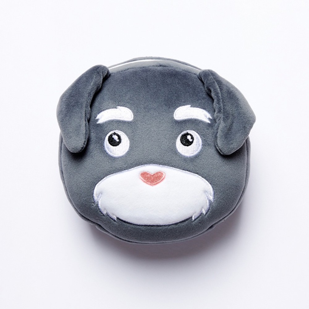 Relaxeazzz Dog Squad Round Plush Travel Pillow & Eye Mask