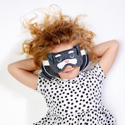 Relaxeazzz Dog Squad Round Plush Travel Pillow & Eye Mask