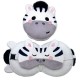 Relaxeazzz Adoramals Bali the Zebra Round Plush Travel Pillow & Eye Mask
