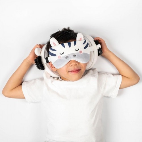 Relaxeazzz Adoramals Bali the Zebra Round Plush Travel Pillow & Eye Mask